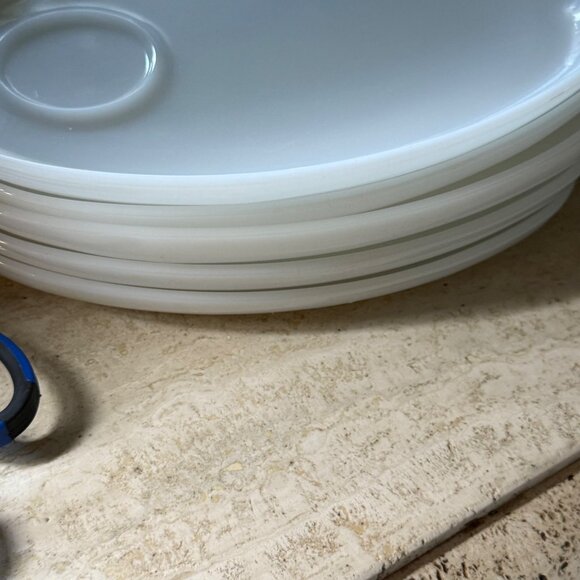 Vtg 60s Atomic Leaf Federal Glass Snack Plate Milk Glass Mary Jane MCM - Picture 9 of 10